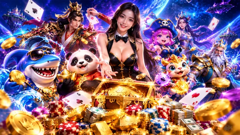 Sinh vật hoạt họa minh họa giao diện Bắn cá